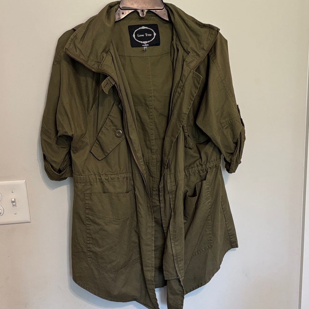Love Tree Women's Olive Cargo Jacket